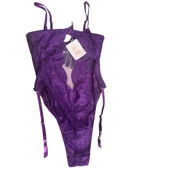 Savage X Fenty Lingerie Bundle Yellow Floral Set & Purple Lace Bodysuits (S/M) - Picture 6 of 8